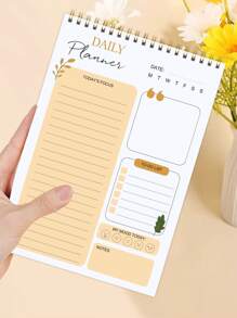 1 Pcs A5 Flip-Up Planner Notebook For Habit Tracking, Daily Planner, To-Do List, Minimalist Multi-Use For Adults, Students, Teachers, School Supplies Back To School Season