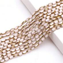 Long Double Cone Glass Beads For Jewelry-Making 4mm(0.157in)*6mm(0.236in)/48PCS Reusable Loose DIY Craft Beads, Plated With Color AB Handmade Accessories - 4*6 Gold Edge Rice Beads - View 9