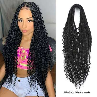 DZfirst 1 Paquete (1 Paquete de 10 Piezas) Extensiones de rastas sintéticas de estilo bohemio, trenzas de caja de rastas con doble extremo de 24 pulgadas, 10 hebras delgadas de 0.6 cm, hechas a mano, extensión de rastas de estilo reggae y hip-hop suave para mujeres y hombres