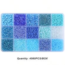 4560Pcs Multistyles Glass Seed Beads Kit - Colorful Creations Spacer Bead, Perfect For Handmade Diy Friendship Bracelets Necklace Earrings Nail Art Mobile Phone Chain Jewelry Making Supplies - 15 Grid - View 12