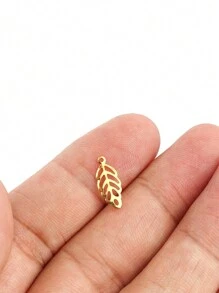 20 pièces Pendentifs feuille en acier inoxydable doré Charms pour la fabrication de bracelets, colliers et bijoux DIY Fournitures et accessoires