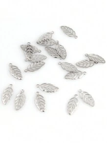 20 pièces Pendentifs feuille en acier inoxydable doré Charms pour la fabrication de bracelets, colliers et bijoux DIY Fournitures et accessoires