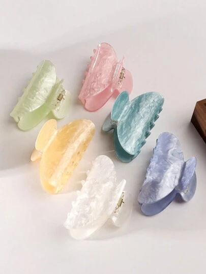 1 件夏季时尚大理石纹亚克力发夹，INS 风格简约发饰爪夹发夹发夹发夹发夹发夹秋冬度假装女士