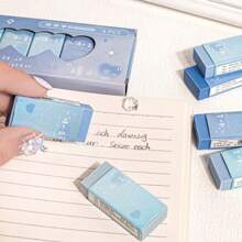 6pcs/Box Gradient Color Eraser Charming And Practical Study Stationery Suitable For Office And Classrooms - Multicolor - View 6