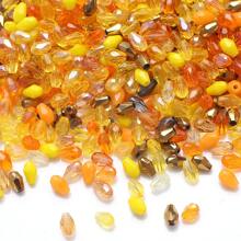 100 piezas/Paquete de cuentas de cristal redondas de 3x5mm con agujero central, cuentas de gota de cristal en 10 colores mezclados para manualidades de joyería DIY, accesorios de ropa y artesanías
