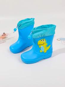 Nuevas botas de lluvia infantiles de dibujos animados, botas impermeables antideslizantes y ligeras para niños y niñas, zapatos de goma para niños pequeños - Azul - Ver 5