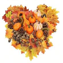 50 szt., dekoracje na Halloween, Święto Dziękczynienia, sztuczne dynie i tykwy, 8 szt. sztucznych dyń, 12 szt. szyszek i żołędzi, 30 szt. sztucznych liści klonu, jesienne weselne stoły, ozdoby centralne, Boże Narodzenie