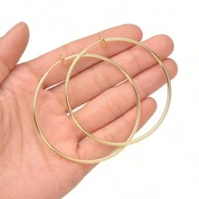 1-4 Pairs Of Fashionable And Exquisite Copper Material Lady Clip-On Hoop Earrings With Spring Clasps Suitable For Non-Pierced Ears. Daily/Party/Beach Fashion Accessories. - Gold - View 9