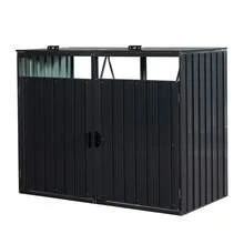 Garbage Bin Shed Stores 2 Trash Cans Metal Outdoor Bin Shed For Garbage Storage,Stainless Galvanized Steel, Bin Shed For Garden Yard Lawn - 1 - 查看 9