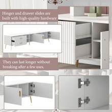 Okwish TV Lowboards For 75 Inch TVs, TV Cabinet, TV Table, White 180 Cm