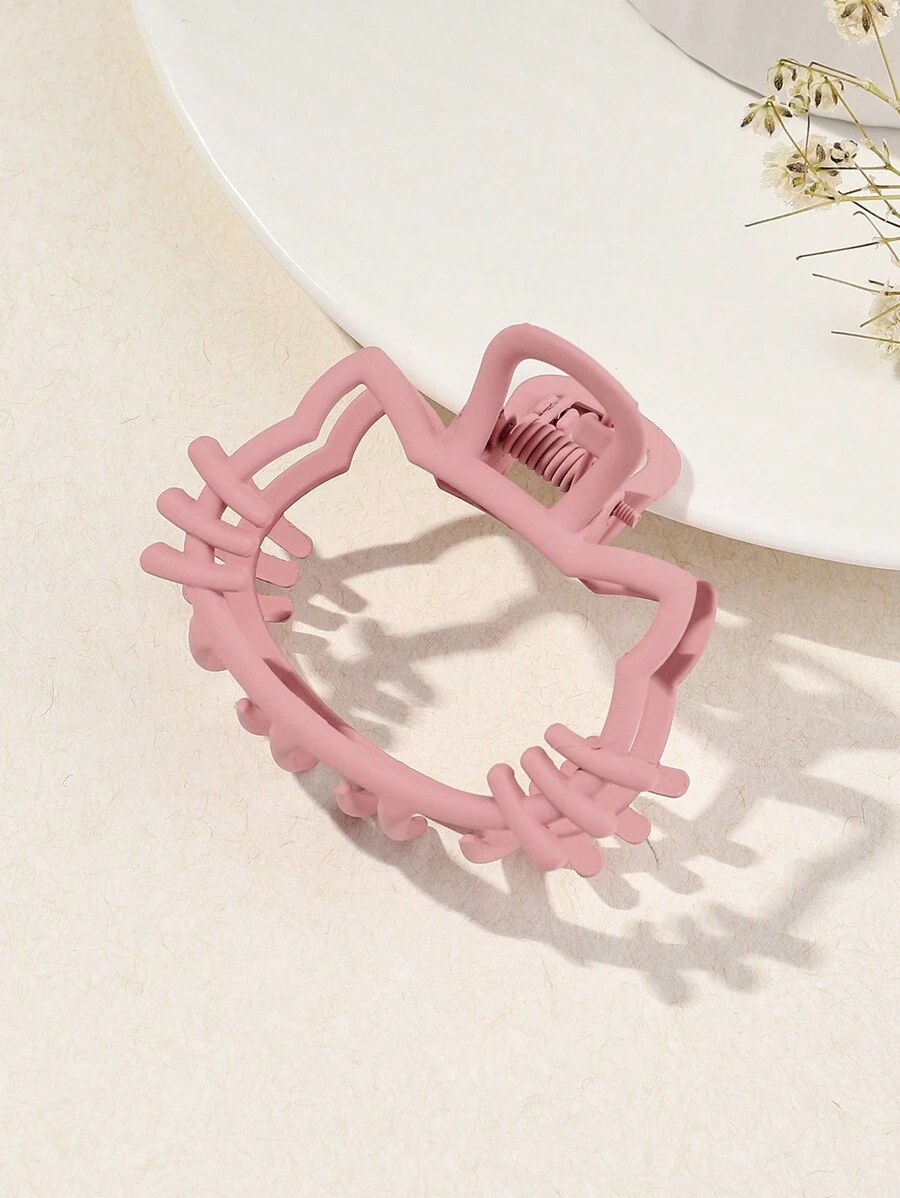 Solid Hair Claw Cute For Daily Use For Girls Hairstyles Casual Valentine's Day Claw Clips Hair Clips Hair Jaw Clip Hair Clamps Hair Clutch Hair Catcher Clip, School Stuff, College Fall Winter Hair Accessories For Women For Vacation Outfits Woman - Pink - View 1