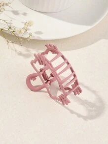 Solid Hair Claw Cute For Daily Use For Girls Hairstyles Casual Valentine's Day Claw Clips Hair Clips Hair Jaw Clip Hair Clamps Hair Clutch Hair Catcher Clip, School Stuff, College Fall Winter Hair Accessories For Women For Vacation Outfits Woman - Pink - View 4