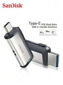 Sandisk USB3.1 FLASH DRIVE Push-And-Pull 2 In 1 OTG TYPE-C 64GB 128GB PENDRIVE Max Read Speed 150MB/S