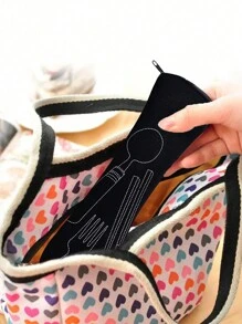 1/2 peças Bolsa de armazenamento de talheres, bolsa de armazenamento de talheres com zíper, colher de aço inoxidável e pauzinhos, bolsa portátil multicolorida de viagem, bolso de armazenamento de talheres reutilizável, perfeita para viagens ao ar livre, acampamento, escritório, bolsa de almoço isolada, bolsa de lancheira feminina para mulheres, material escolar, acessórios