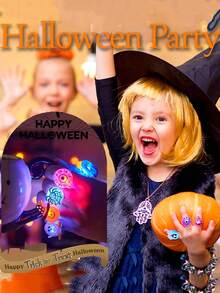 50/10/5PCS Halloween Glowing Ring LED Light Pumpkin Ghost Skull Rings Halloween Party Decoration Finger Rings Toys For Kids Gift(Random Mix) - Halloween - View 4