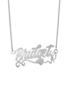 Gepersonaliseerde mat glanzende letterketting met hartvormige palmboompatroonhanger, op maat gemaakte gezandstraalde naamketting voor mannen en vrouwen, roestvrijstalen gewone doosketting, bohemien stijl kraagketting voor zomerstrandsieraden, verjaardags- en vakantiecadeaus