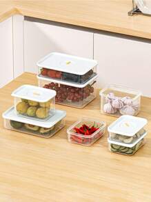 1pc Refrigerator Specific Frozen Meat Packaging  Preservation Box, Food Sealed Plastic Timing Small Box - White - View 6