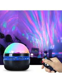 1入組星系LED投影燈，7種顏色圖案星空夜燈，海洋波浪效果，適用於臥室、主題燈光、房間裝飾、聖誕節、情人節、露營、婚禮、家庭影院、天花板、環境氛圍、藝術裝飾、派對背景（USB供電，帶遙控器） - 彩色 - 查看 3
