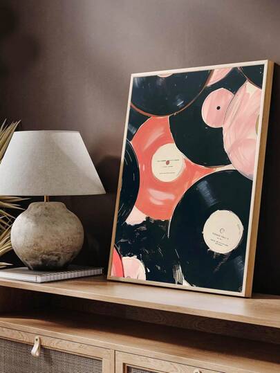 1pc Retro Art Poster With CD, Record, Ticket Stubs Print, Good Times Art Canvas Wall Poster, Ideal Gift For Bedroom, Living Room, Dining Room, Study, Hallway, Cafe, Office, Dorm, Wall Art, Wall Decor, Home Decor, Room Decor Canvas Painting, Unframed Gifts Birthday Graduation