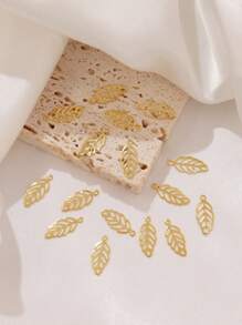 20 pièces Pendentifs feuille en acier inoxydable doré Charms pour la fabrication de bracelets, colliers et bijoux DIY Fournitures et accessoires