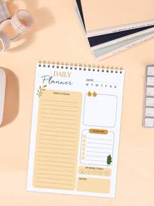 1 Pcs A5 Flip-Up Planner Notebook For Habit Tracking, Daily Planner, To-Do List, Minimalist Multi-Use For Adults, Students, Teachers, School Supplies Back To School Season