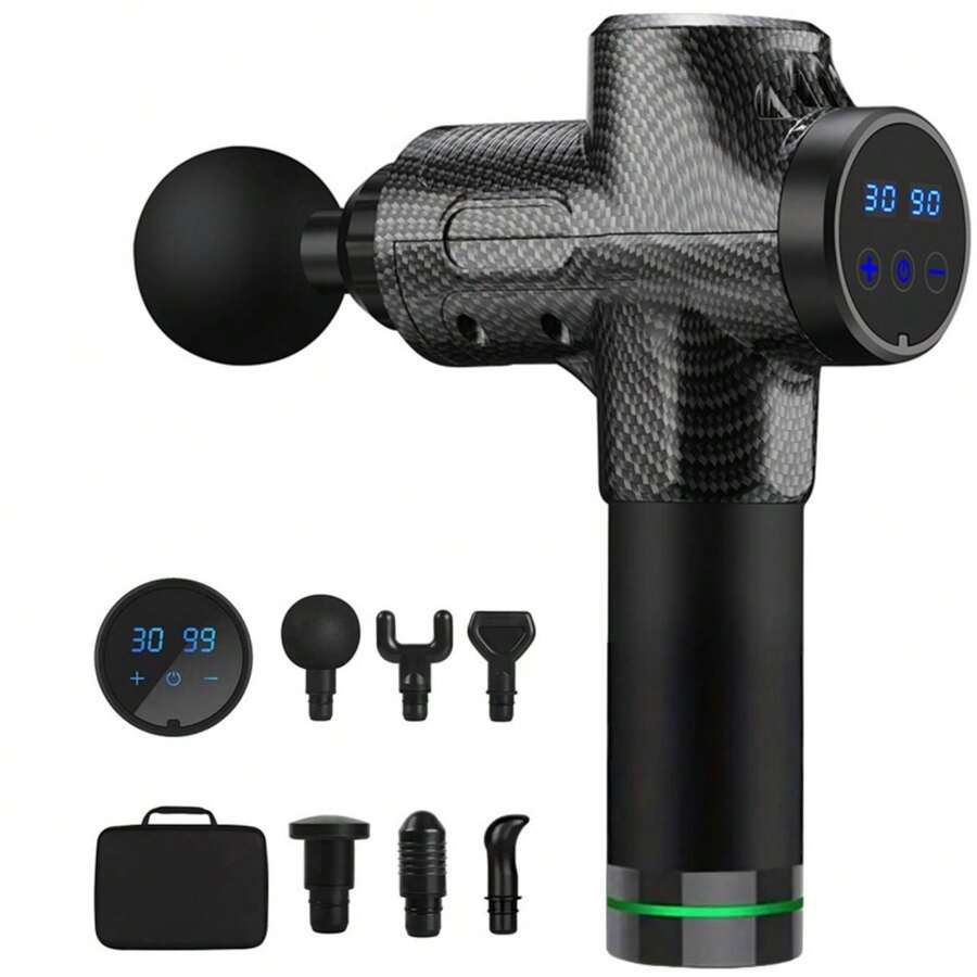 ZM Health 30-Speed Portable Handheld Electric Massage Gun, Deep Tissue Percussion Massager With LED Display For Muscle Recovery, Suitable For Sports, Fitness, Home Workout - Dark Grey - View 1