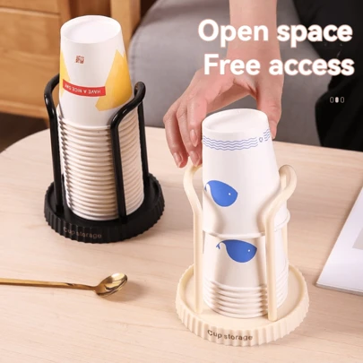 省空間塑膠杯分配器 | 耐用的多功能廚房和辦公室組織者，適用於咖啡和茶