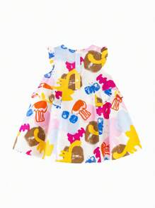 mini bala Young Girls  Dress Summer Breathable Lotus Edge Small Sleeve Dress - Red - View 5