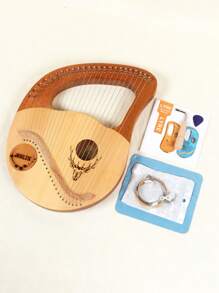24-String Box-Style Lyre Harp With Reindeer Pattern, Mini Vertical Harp For Beginners, Small Lyre Instrument - 24-string Box-type Lyall Elk Model - View 14