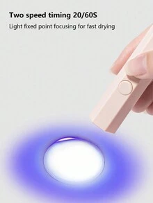 Mini Portable LED Nail Lamp With Rechargeable Battery For Nail Art UV Curing - Pink - View 5