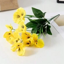 3支人造三色紫罗兰、雏菊、紫色花朵，适用于家居、婚礼、厨房、花园、餐桌装饰、室内/室外、礼品、生日、毕业典礼、秋季装饰