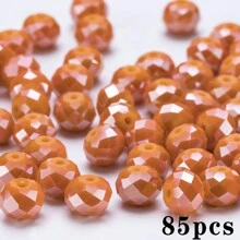 115/85/65 pièces 4 6 8mm Perles d'écarteur en cristal de verre taillé AB orange pour la fabrication des bijoux, DIY Bracelet Aiguille Collier Artisanat Fournitures Fait Main