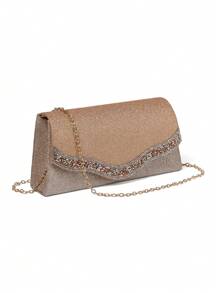 Crystal Decor Shiny Women's Clutch Evening Bag, Perfect For Parties, Weddings, Balls, Dinners/Banquets, Matching With Wedding Dresses, Formal Attire, Prom Gowns, Birthday Outfits, Women's Party Dress