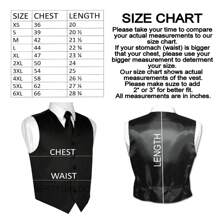Sizes XS To 6XL Men's 3-Piece Tuxedo Vest Set – Satin Waistcoat With Bow Tie And Pocket Square For Wedding, Prom, Formal Events - Red - View 3