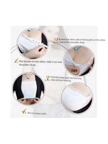 3/1pc Women's Summer Lace Padded Bra Inserts Anti-Exposure Bra Anti-Slip Chest Patch Ice Silk Cool Double-Layer Anti-Slip Chest Strap Anti-Exposure Lace Seamless False Collar Bra Wrap Vest Low Tie Shame Plate To Cover Cleavage, Shame Plate, Low Tie Lace Panel, Dress Shame Board, Removable, Washable, Lightproof Women's V Neck T-Shirt Dress For Women And Girls. Breathable, Comfortable And Body-Shaping Piece Of Ice Silk To Prevent Exposure To Breasts(Skin Tone Lace Lace (Dark And Light Skin Random Hair)