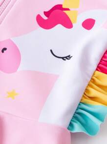 mini bala Summer Girls' Cute Swim Dress For Babies With High Elasticity And Sun Protection One-Piece Swimsuit - Purple - View 7