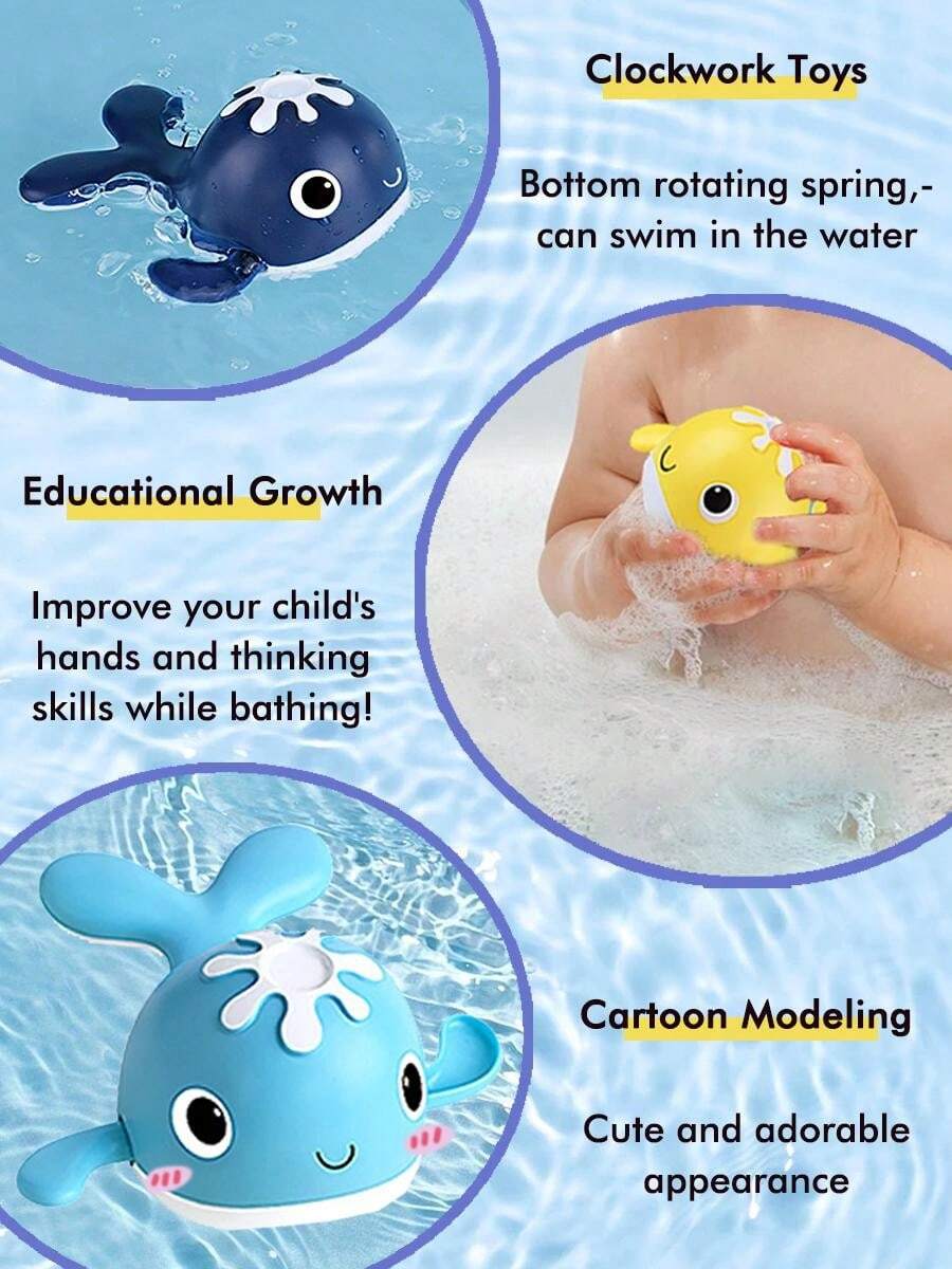 Baby Bath Toy, Cartoon Whale Winding Chain Bathtub Toy, Interactive ...
