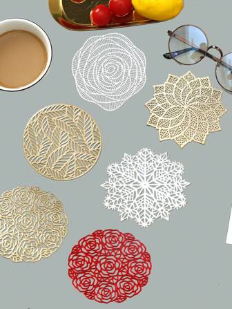2/4/6pcs Coasters,PVC Coaster, Creative Patterns Style Drink Coaster For Tabletop Protection,Suitable For Kinds Of Cups, Wooden Table, Cool Home Decor For Wedding,Camping, Festival, Party