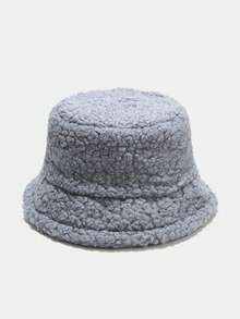 （定制）個性化刺繡徽標羊皮毛桶帽，簡約暖和的毛桶帽，適用於秋冬季，日常穿著 - 彩色 - 查看 11