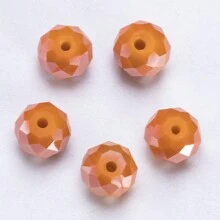 115/85/65 pièces 4 6 8mm Perles d'écarteur en cristal de verre taillé AB orange pour la fabrication des bijoux, DIY Bracelet Aiguille Collier Artisanat Fournitures Fait Main
