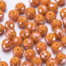 115/85/65 pièces 4 6 8mm Perles d'écarteur en cristal de verre taillé AB orange pour la fabrication des bijoux, DIY Bracelet Aiguille Collier Artisanat Fournitures Fait Main