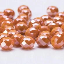 115/85/65 pièces 4 6 8mm Perles d'écarteur en cristal de verre taillé AB orange pour la fabrication des bijoux, DIY Bracelet Aiguille Collier Artisanat Fournitures Fait Main