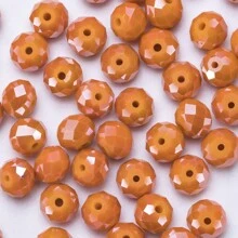 115/85/65 pièces 4 6 8mm Perles d'écarteur en cristal de verre taillé AB orange pour la fabrication des bijoux, DIY Bracelet Aiguille Collier Artisanat Fournitures Fait Main
