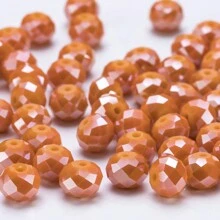 115/85/65 pièces 4 6 8mm Perles d'écarteur en cristal de verre taillé AB orange pour la fabrication des bijoux, DIY Bracelet Aiguille Collier Artisanat Fournitures Fait Main