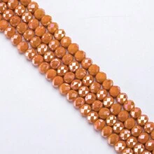 115/85/65 pièces 4 6 8mm Perles d'écarteur en cristal de verre taillé AB orange pour la fabrication des bijoux, DIY Bracelet Aiguille Collier Artisanat Fournitures Fait Main