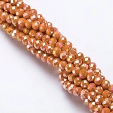 115/85/65 pièces 4 6 8mm Perles d'écarteur en cristal de verre taillé AB orange pour la fabrication des bijoux, DIY Bracelet Aiguille Collier Artisanat Fournitures Fait Main