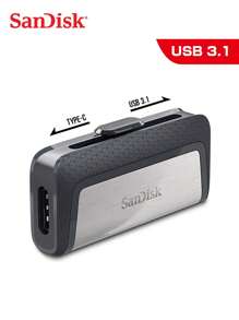 Sandisk USB3.1 FLASH DRIVE Push-And-Pull 2 In 1 OTG TYPE-C 64GB 128GB PENDRIVE Max Read Speed 150MB/S