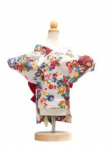 1 件带钩环扣的宠物服装，日本原创设计，适合春夏秋冬，狗猫服装 - 白色 - 查看 3