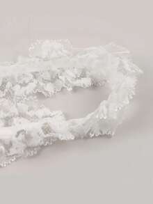 1入白色蕾絲和合金心形新娘褲帶，優雅的新娘腿帶，適用於婚禮活動，新娘配件，婚禮派對裝扮 - 彩色 - 查看 5