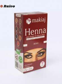 Henna Powder For Eyebrow Design With Fixer - Makiaj - Đen - Xem 1